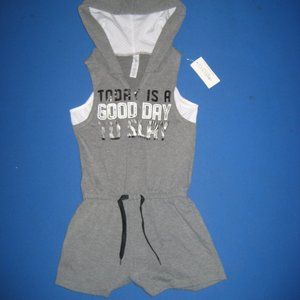 Ideology Gray Hooded Sleeveless Shorts Romper Size Small 7/8 NWT